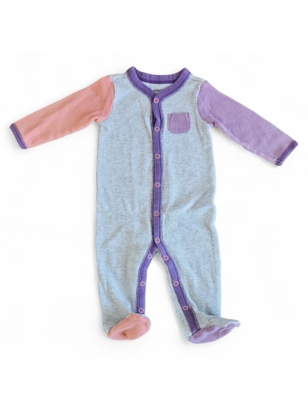 Carter’s Baby Girls Thermal Sleeper Colorblock Snap Pajamas 6M